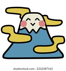 Clip art of simply deformed smiling Mt.