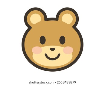 Clip art of smiling face of cute bear