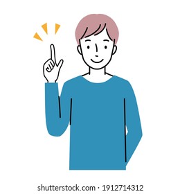 Clip art of a smiling man making a proposal