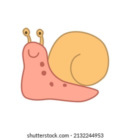 clip art of snail with cartoon design,vector illustration