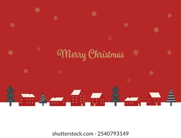 Clip art of snowy Christmas cityscape