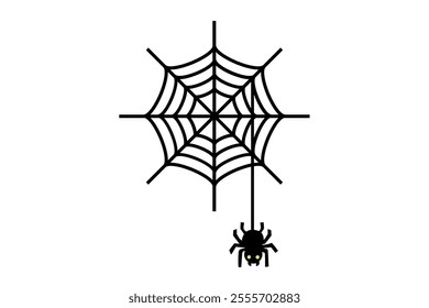 Clip art of spider and web