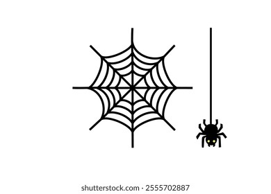 Clip art of spider and web