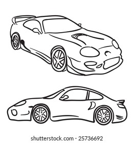 Clip Art Sports Car Drawings Isolated Stock Vector (Royalty Free) 25736692  | Shutterstock