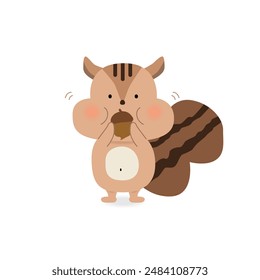 Clip art of squirrel eating acorn