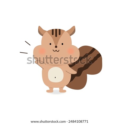 Clip art of squirrel raising one hand