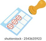 Clip art of stamp card and stamp