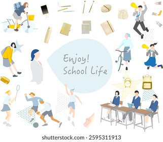  Clip art of start-up - business person running with dash - white background vector Illustration