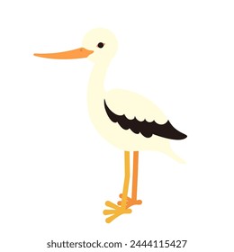 Clip art of stork standing sideways