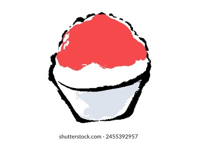 Clip art of strawberry-flavored shaved ice
