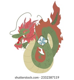Clip art of strong dragon for New Year's greeting card of Year of the Dragon