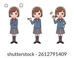 Clip art of student in uniform