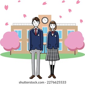 Clip art of student in uniform