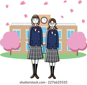 Clip art of student in uniform
