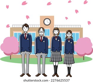 Clip art of student in uniform