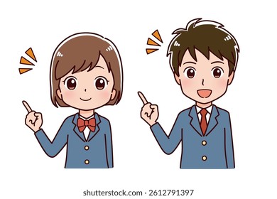 Clip art of student in uniform