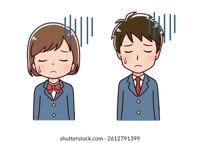 Clip art of student in uniform