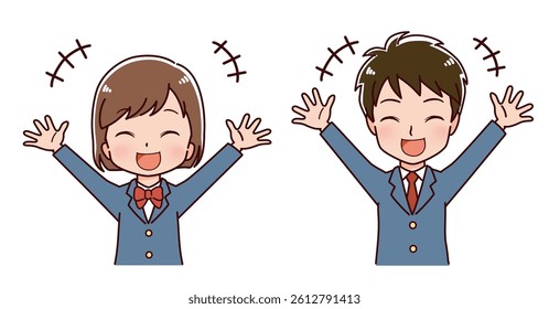 Clip art of student in uniform