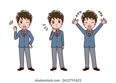 Clip art of student in uniform