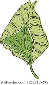 Clip Art Style Autumn Leaf Illustration in Vector 