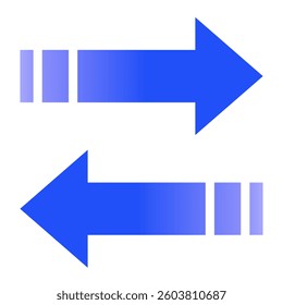 Clip art: stylish arrows with left-right bi-directional transparent gradient business simple