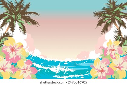 Clip art of summer sea resort