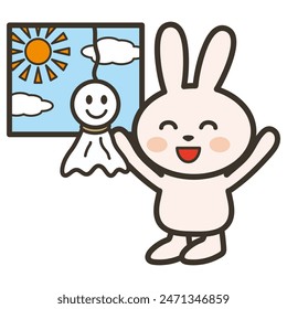 Clip art of sunny and overjoyed rabbit by teru teru bozu