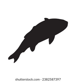 clip art of swimming fish silhouette