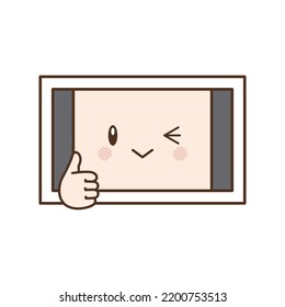 Clip art of tablet winking