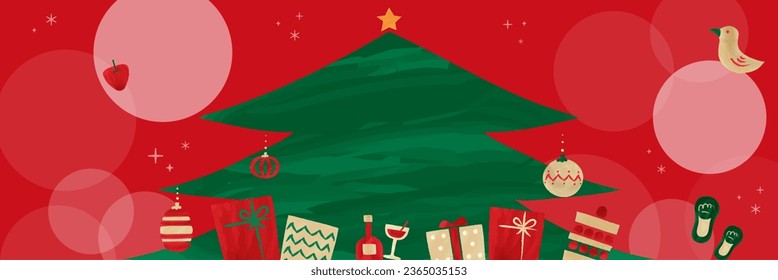 Clip art template of Christmas tree with watercolor touch