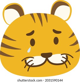 clip art of tiger with tears in his eyes