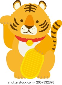 Clip art of tiger's beckoning cat