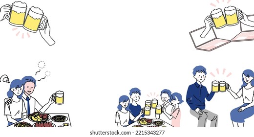 Clip art title frame about drinking party