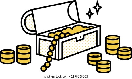 Clip art of treasure box.