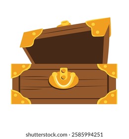 Clip art of treasure chest, treasure chest clip art, treasure box clipart image, Cartoon open treasure chest vector illustration