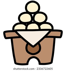 Clip art of tsukimi-dango (moon-viewing dumpling) offered at the time of tsukimi