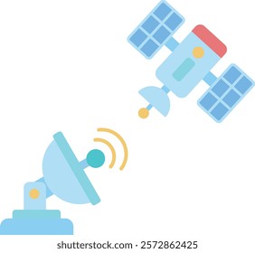 Clip art of TV antenna and satellite