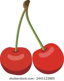 Clip art of two cherries