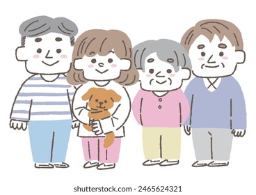  Clip art of two generation family
