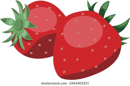 clip art of two strawberries