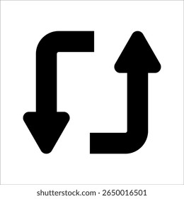 Clip art: two-way gradient stylish arrow expressing repetition business simple
