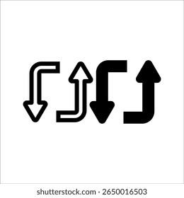 Clip art: two-way gradient stylish arrow expressing repetition business simple
