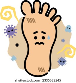 Clip art of unsanitary foot character