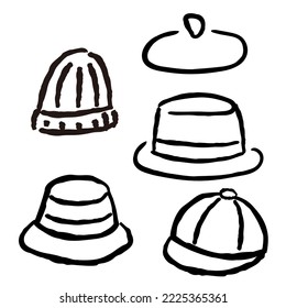 Clip art of various hats, such as knit caps and hats