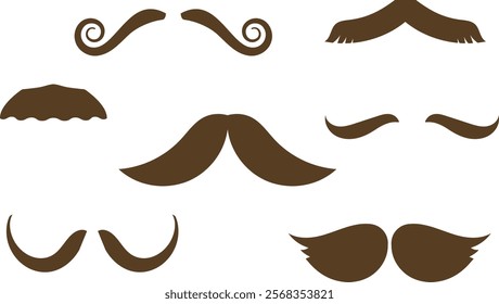 Clip art of various mustaches