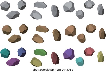 Clip art of various rocks