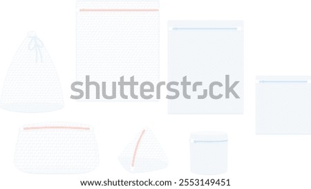 Clip art of various shape laundry net