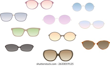 Clip art of various sunglasses