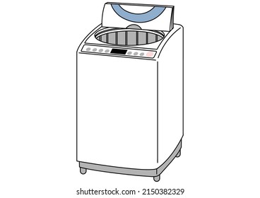 Clip Art Of Vertical Washing Machine With Open Lid