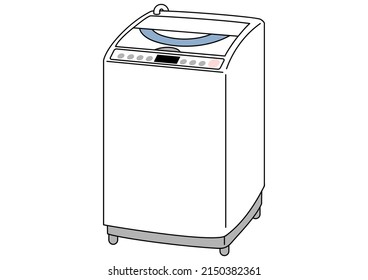 Clip art of vertical washing machine with simple line